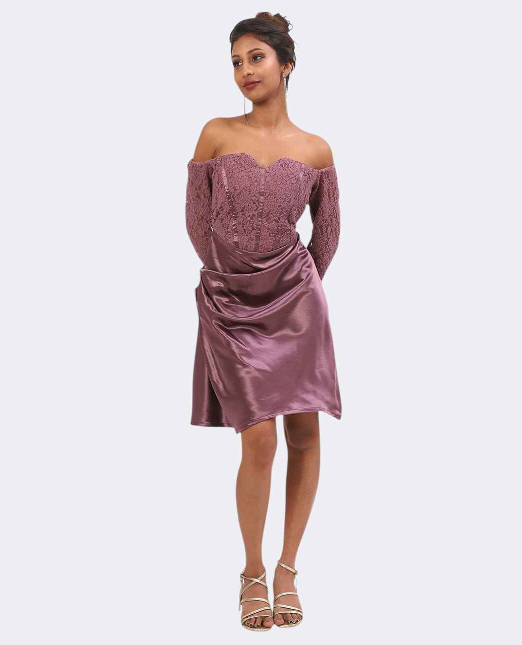 Mauve (purple) Corset Lace & Satin