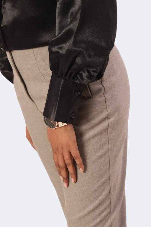 Classic Black oversized Satin Shirt