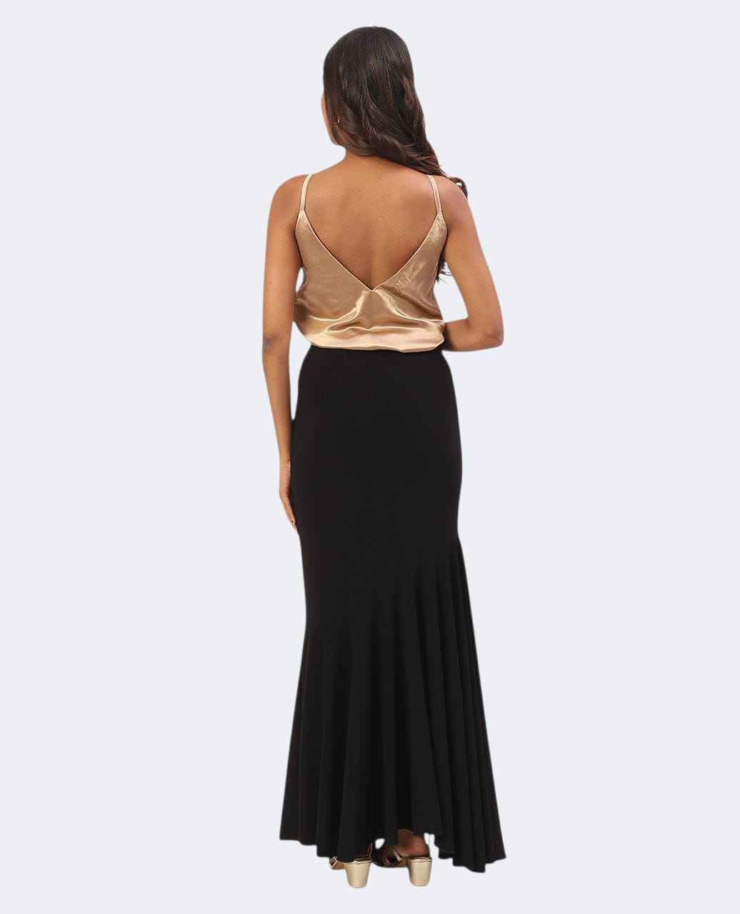 Cowl Neck Top Champagne Color