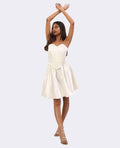 Ivory Corset Fit & Flare Dress