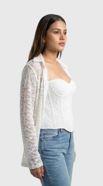 The White Lace Corset Set🤍