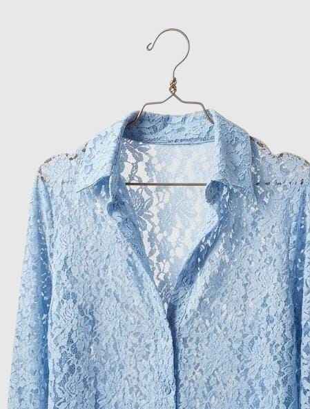 The Ice Blue Lace Corset Set along with sheer lace overshirt
